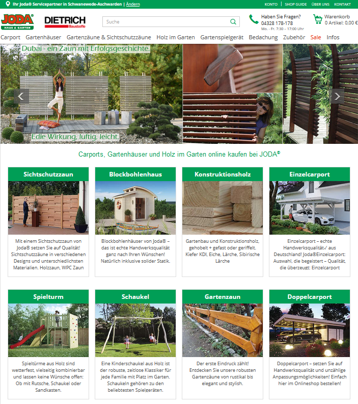Joda Gartenholz Onlineshop