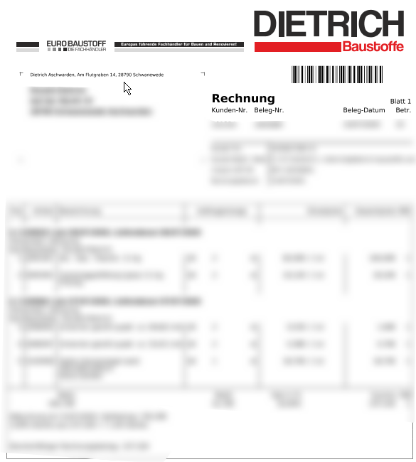 Baustoffe per Rechnung kaufen